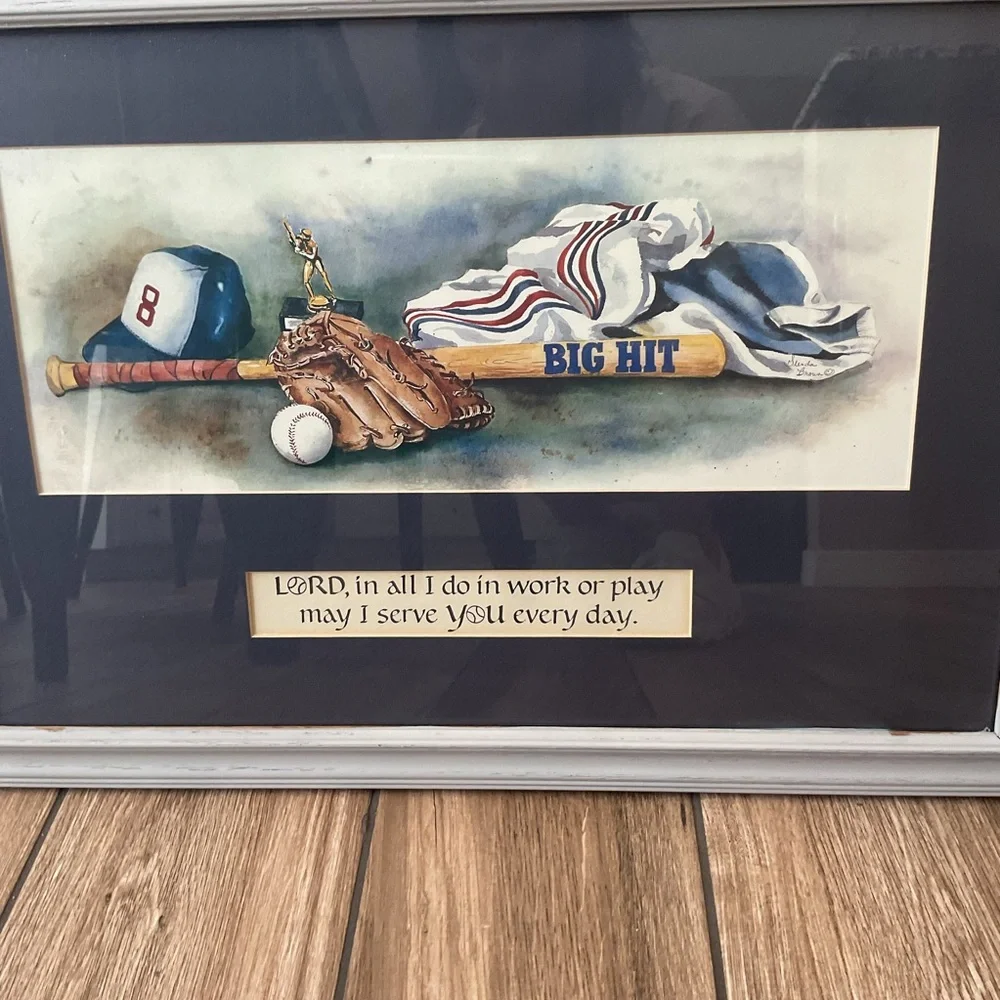 Big Hit Baseball Wall Art - Framed Print